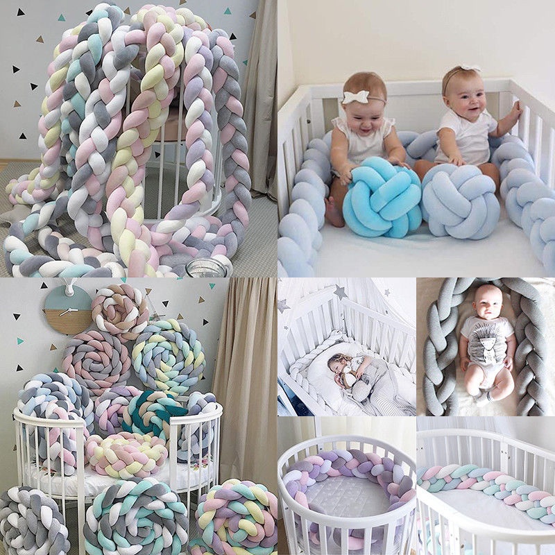 Baby Crib Bumpers Knot Plush